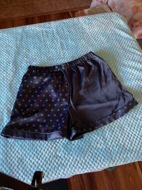 Camila Coelho Navy Multi Polka Dot Satin Pajama Shorts